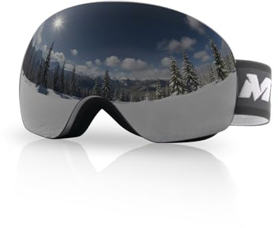 Gafas de esquí – Frameless, OTG Snowboard Goggles Anti-vaho, 100% protección UV400 para hombres y mujeres