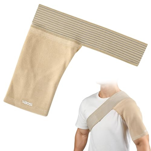 XCRPRT Vendaje de hombro para hombre y mujer, soporte de hombro ajustable, vendaje de hombro, vendaje de hombro transpirable, protección de hombro para apoyo de lesiones de hombro (albaricoque)