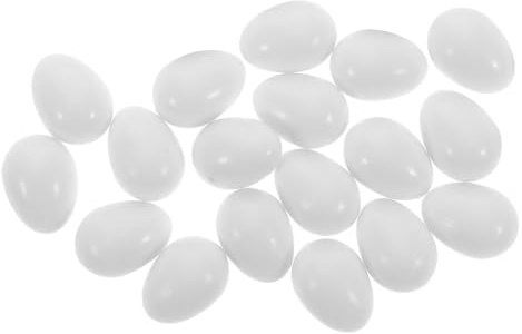 VOSAREA 22pcs White Plastic Fake Eggs for Canaries and Lovebirds with Realistic Matte Texture, 0.8in Solid Nesting Eggs for Training Practice and Encouraging Natural Nesting Instincts