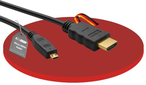 HDSupply HC055-005E High Speed Micro HDMI-kabel med Ethernet, HDMI-A-kontakt (19-polig) till HDMI-D-kontakt (19-polig), 2-vägs skärmad, förgyllda kontakter, 0,5 m, svart