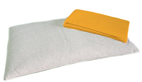 SOGNI D'ORO -cm. 40 x 80- Guanciale Ortopedico Cuscino per Letto con Imbottitura Naturale in Pula di Farro Triticum Dicoccum Depolverizzata completo di Federa Lavabile in 100% Cotone