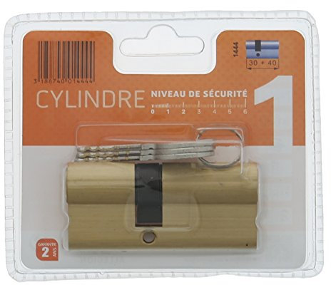 Bricard 1444 Cylindre pratic 30 + 40 Laiton double entrée/niveau de sécurité 1