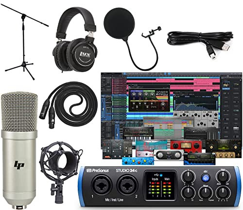 PreSonus Studio 24c 2x2 USB Type-C Audio/MIDI Recording Interface with Studio One Artist Updated Software Pack