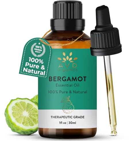 AVD Organics Bergamot Essential Oil 30ml | 100% Pure & Natural Cold Pressed Citrus Oil | Premium Grade Essential Oil for Aroma Diffuser & Candle Making | 1 fl. oz
