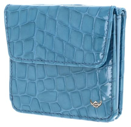 Golden Head Leder Geldbörse Cayenne RFID Protect Billfold Coin Wallet with Front Snap Closure Azure blau