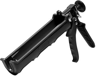 Pistola professionale per applicare siliconi e sigillanti, stuttura in plastica si alto spessore e meccanica in metallo. Supporta pressioni fino a 123kg