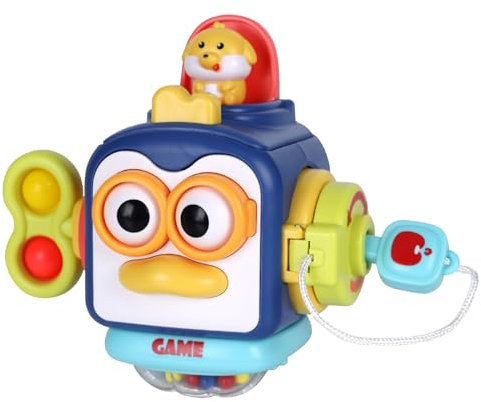 Montessori Busy Board Sensory Toys for 1-2 Year Old Toddlers: Activity Cube, Baby Fidget, Travel and Airplane Educational Learning Toys - Gift for 12-18 Month Old