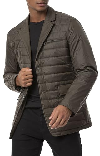 Redbridge Veste matelassée pour homme, style blazer élégant avec aspect duvet, veste légère de transition, vert, XL