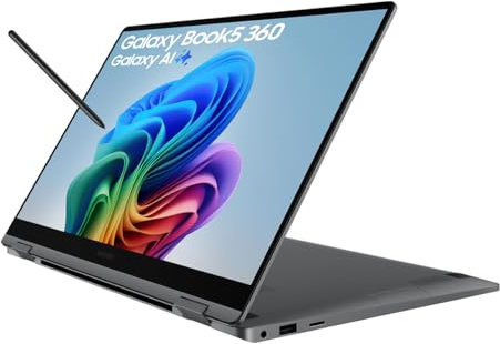 Samsung Galaxy Book5 360, Copilot+ PC (2025) 15.6, Intel Core Ultra 5 Processor, S Pen Included, 16GB RAM, 512GB Storage, Grey