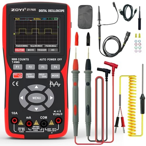 ZOYI ZT-702S Oscilloscopio digitale portatile 9999 conteggi Multimetro 2,8 pollici Automotive Ohm-Volt-Tester Strumento di riparazione Misurazione multifunzionale Tester digitale intelligente 2 in 1