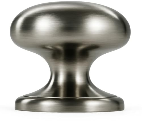 trust4care 4-Pack Large Brushed Satin Nickel Bi-fold Closet Door Knobs with Wide Base, Round Brass Wardrobe Folding Kitchen Cabinet Knobs, 1-1/2 Inch Furniture Pantry Drawer Pulls Handles