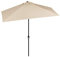 Halber Sonnenschirm Rechteckiger Wandschirm für Balkon oder Terrasse, Stilvoller Marketschirm mit Handkurbel und Sonnenschutz UV-Schutz 50+,2.5 x 1.3m(Khaki)