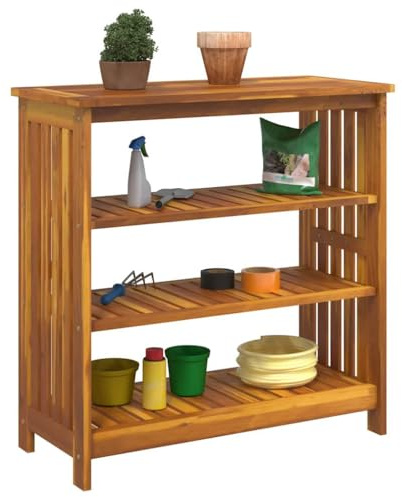 vidaXL Armadio da Giardino 90 x 40 cm in Legno di Acacia Marrone. da assemblare, ha Un Design Moderno e Offre Tanto Spazio per riporre. I Ripiani rettilinei Lo Rendono Perfetto per Il Soggiorno. È u