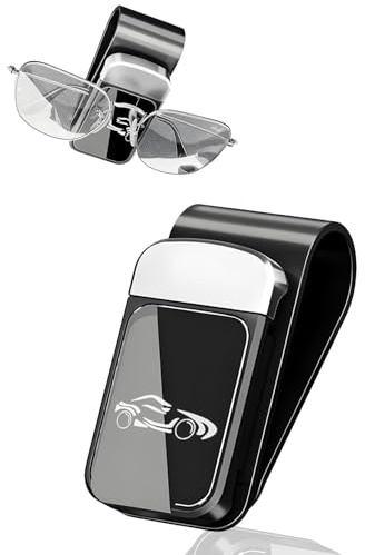 HUVZOR 1 x Soporte para gafas para el parasol del coche, soporte para gafas de sol con clip para vehículos, accesorio universal para el parasol, soporte para gafas para coches, soporte para tickets