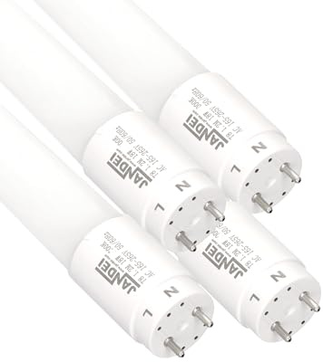 Jandei - Pack 4 Tubo LED 120cm 18W, Blanco Neutro 4200K, 2520 Lúmenes, Standard T8 Conector G13, Reemplaza Neón Fluorescente 36W, Cebador LED Incluido, Conexión 1 Lado