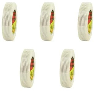 3M Lot de 5 rubans adhésifs armés Transparent - 25mm - 8956-25