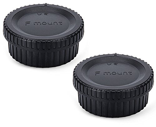 JJC Tapa de Cuerpo y Tapa del Objetivo de Cámara para Nikon F Mount DSLR y Nikon F Mount Objetivo (Conjunto de 2)