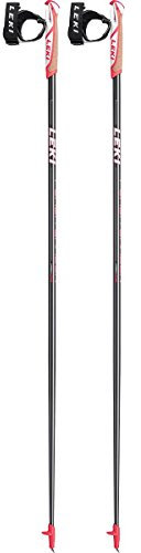 Leki Unisex – Erwachsene Flash Carbon Nordic Walking Stöcke, White-Neon Red, 115