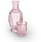 Zanzer Pink/Purple Vintage Bedside Night Carafe Set with Glass Tumbler Perfect for Storing Water, Juice and Other Drinks on Desktop/Shelf