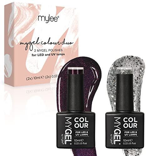Mylee Gel Nail Polish Duo Colour Set 2x10ml [Spell On You] UV/LED Soak-Off Nail Art Manicure Pedicure for Professional, Salon & Home Use - Long Lasting & Easy to Apply