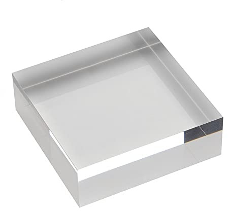 Quadratischer Acrylblock 100x100x20mm transparent, rundum glänzend polierte Seitenkanten/Acryl/Acrylglas - Zeigis®