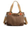 FANDARE Leinwand Handtaschen Schultertasche Damen Umhängetasche Vintage Frauen Arbeitstasche für Shopper Reisen Crossbody Messenger Bag Braun