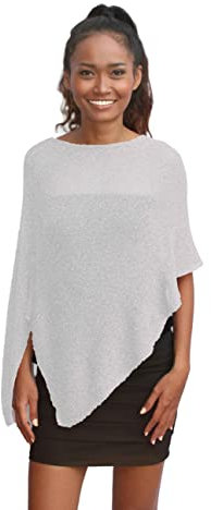 creazioni unique Poncho Damen Elegant Italian Design - Ehefrau und Mutter Geschenk - Thermo-Viskosenetz-Schal für Frauen mit Kirschblüten-Essenz (Weiß)