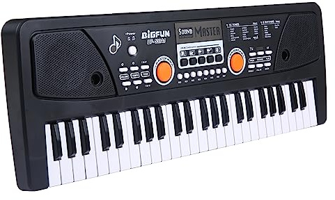 Btuty 49 Touches USB Organe Électronique Piano Électrique Avec Microphone Noir Musique Numérique Clavier Électronique Haut-Parleurs Stéréo Intégrés Avec 16 Tonalités 8 Rythmes 6 Chansons De