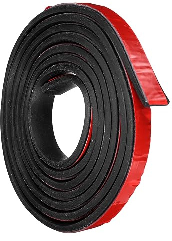 sourcing map Adhesive Rubber Strips, 10mm(W) x3mm(T) x1.5m(L) Solid Neoprene Rubber Sheet Rolls with Adhesive Backing for DIY Gaskets Seals Pads Crafts