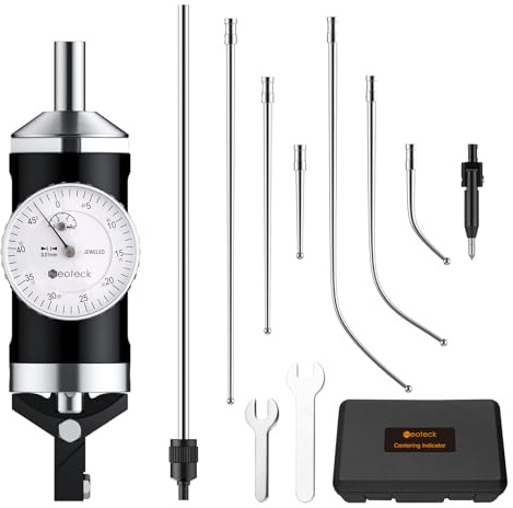 Neoteck Coaxial Centering Indicator 0-0.15''/0.0005'' Diall Indicator Set with Storage Case Accurate Co-Ax Indicator for Milling Machine Center Test Dial