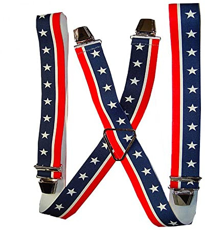 Mesbretelles Bretelles pour Homme Grande Taille 130CM homme fort 4 pinces solides de fabrication Française (Usa)