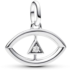 PANDORA ME Evil Eye Medaillon-Charm aus Sterling Silber mit Zirkonia, Kompatibel ME und Moments Armbändern, 793372C01