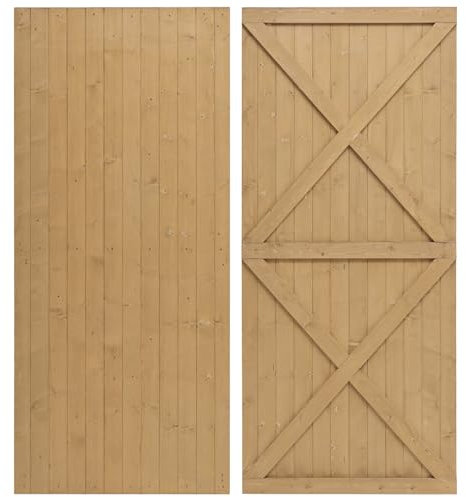 DKIEI Wooden Garden Gate, 183x100 cm Wooden Gate for Garden