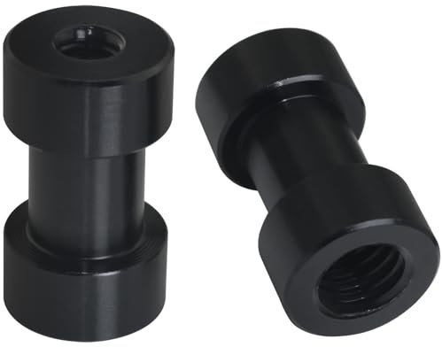 LUORNG 2PCS Aluminum Tripod Light Stand Adaptor 1/4 Female to 3/8 Female Light Stand Screw Holder Ball Head Flash Trigger Receiver for Common Tripods Monopods Pole Rail Systems Light Stands Black