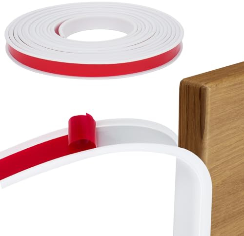 Yopih Paraspigoli a U 15mm x 6.1m - Protezione Autoadesiva per Angoli di Mobili e Tavoli - Profilo in TPE Bianco per Sicurezza Bambini e Bordi Cucina