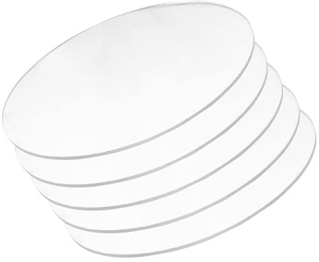 Cirkulär ashram, 5 st. genomskinliga runda akrylskivor 8 mm tjocka 70-100 mm diameter for gör-det-själv-pyssel(Diameter 80mm)