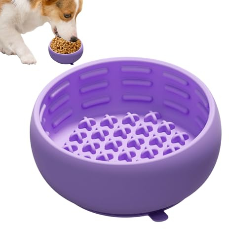 FxaumsGxuk Dog Food Bowl for Slowing Eating Speed, Anti-Choking Suction Cup Dogs and Cats Feeding Bowl, Dog Bowl for Slow Feeding, for Puppies, Kittens, Cats, Small and