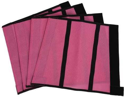 Acouto 4 Pièces Bottes Anti-Mouche pour Cheval, Respirantes et Confortables, Maille Fine, Leggings de Protection Contre la Mouche pour Cheval, Protège-Jambes, Jambes Rouges Rose Saisons. Permet Une