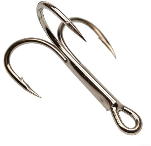 Lot de 10 hameçons triples en acier au carbone pour leurres crankbaits et minnows avec design EWG et netteté améliorée chimiquement (2/0)