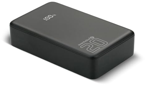 everActive Powerbank 20 000 mAh 20 W USB C PD PPS QC4+ – Energy Bank EB-22QB – externt batteri med LCD-skärm – snabbladdare 3 portar (2 x USB-C, 1 x USB-A) – genomströmning – Always-On – 326 g