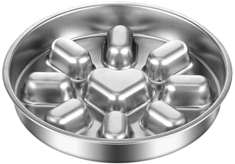 Dog Slow Feeder Bowl Anti-Choking Puzzle Dish | Stainless Steel Puzzle Bowl for Dogs with Non-Slip Base for Medium Breed Fast Eater, Feeding, Treat, Water, Food