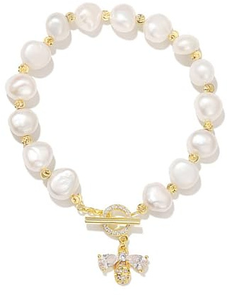 Stilar armbandskedja fashionabla kvinnor med imitationspärlor justerbara handkedja smycken eleganta armband