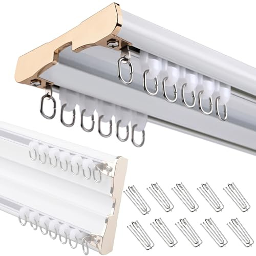 Dubbel skena takmonterad slitstark aluminium skjutdörrsystem för sovrum vardagsrum fönster ho (vit 4,7 m/15,4 fot)