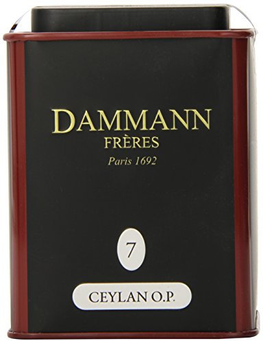 Dammann Frères - 7 - Ceylan O.P. boîte 100 g - Thé noir vrac - 7.5 cm x 7.5 cm x 9.5 cm