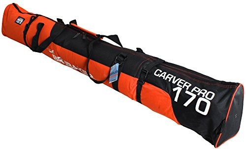BRUBAKER 'Carver Pro 2.0' Padded Ski Bag Orange Black White 170 cm / 66 7/8