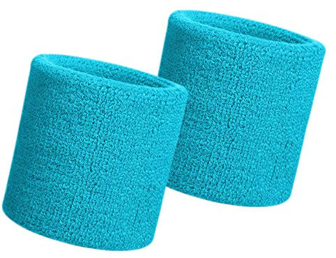 HANERDUN Schweißband Handgelenk schweissband Herren Damen Absorbierende Schweißbänder Arm für Sport Laufen Fahrrad Joggen Fußball Tennis Himmelblau(2 STK)-UK