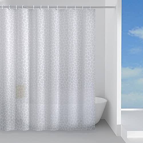 GEDY G-Jungle Tenda doccia, Tenda doccia 240x200, Realizzata in tessuto peva, Finitura bianca, Design R&S Gedy, Tenda per doccia provvista di 12 anelli, 2 anni di garanzia