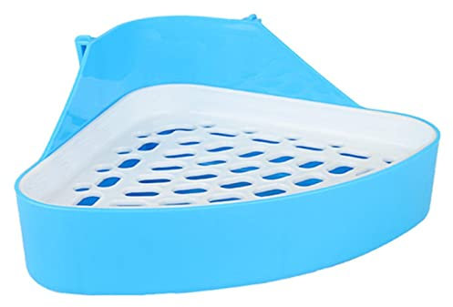Mandeep Boîte à Litière de Lapin Nain Bac à Litiere Toilette d'angle Rongeur pour Petits Animaux Hamster Facile à Nettoyer