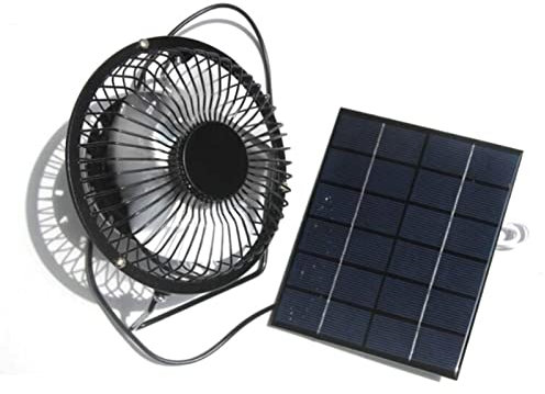 Ventilateur Alimenté par Panneau Solaire, Mini Ventilateur Solaire Portable 6V 2W, Ventilateur D'extraction Solaire USB, Camping en Plein Air Caravane Yacht Serre Chien Maison Poulailler Ventilateur