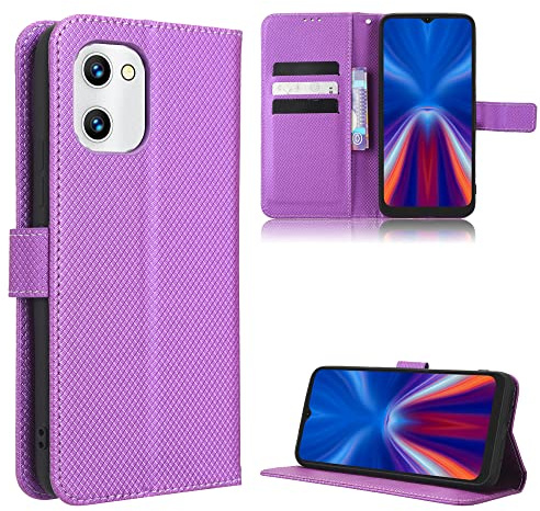 TIANYUE Handyhülle für Umidigi G1 Hülle, Schutzhülle Handy Lederhülle PU Leder Hülle mit [Kartenfach] [Magnetverschluss] Cover Kompatibel für Umidigi G1, Violett